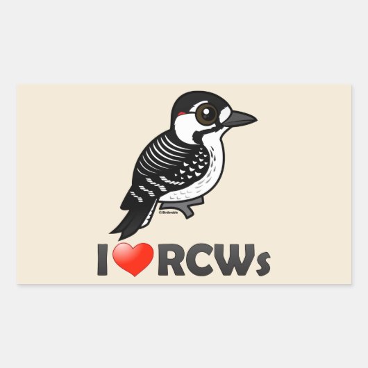 I Love Red-cockaded Woodpeckers Rechthoekige Sticker (Voorkant)