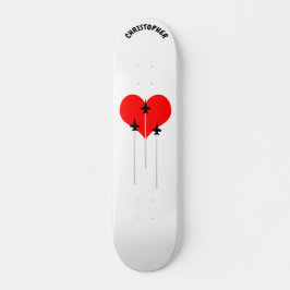 I Love Red Heart Aviation Persoonlijk Skateboard