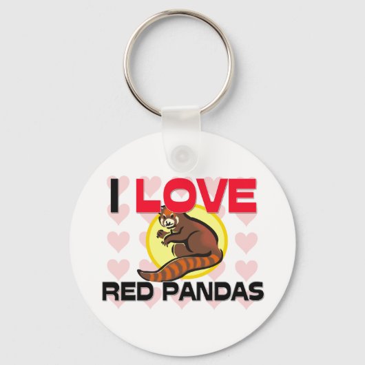 I Love Red Pandas Sleutelhanger (Voorkant)