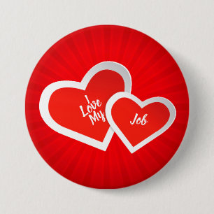 "I Love" Red & White, Cute Hearts ... Gepersonalis Ronde Button 7,6 Cm
