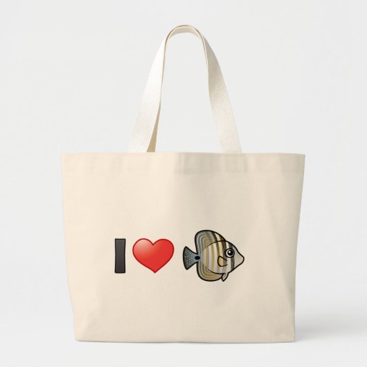 I Love Red Zee Sailfin Tang Grote Tote Bag (Voorkant)