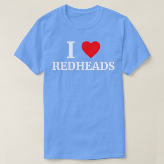 I Love Redhead Heart 1 T-shirt (Design voorkant)