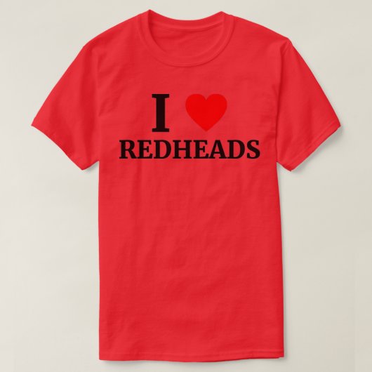 I Love Redhead Heart 3 T-shirt (Design voorkant)
