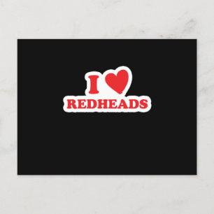 I Love Redhead Red Hair Ginger Redhead Gift Briefkaart