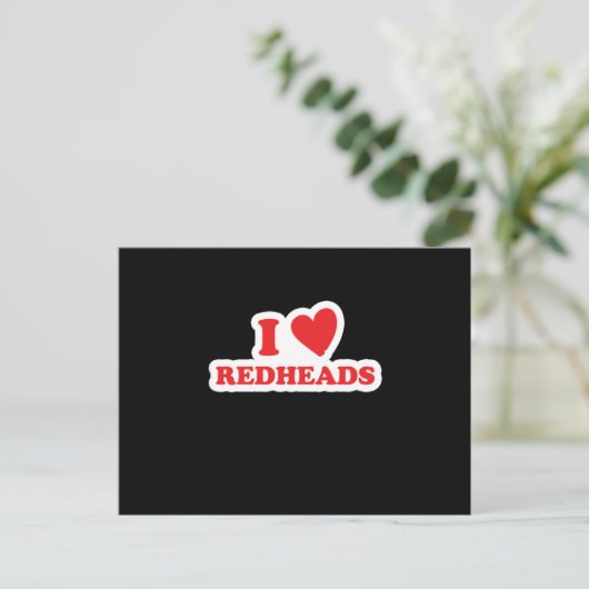 I Love Redhead Red Hair Ginger Redhead Gift Briefkaart (Staand voorkant)