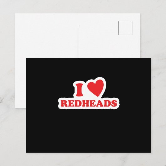 I Love Redhead Red Hair Ginger Redhead Gift Briefkaart (Voorkant / Achterkant)