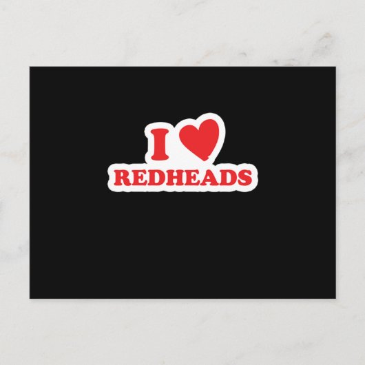I Love Redhead Red Hair Ginger Redhead Gift Briefkaart (Voorkant)