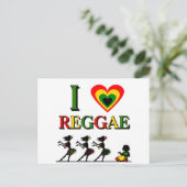 I Love Reggae Briefkaart (Staand voorkant)
