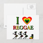 I Love Reggae Briefkaart (Voorkant / Achterkant)