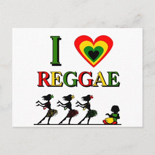 I Love Reggae Briefkaart (Voorkant)