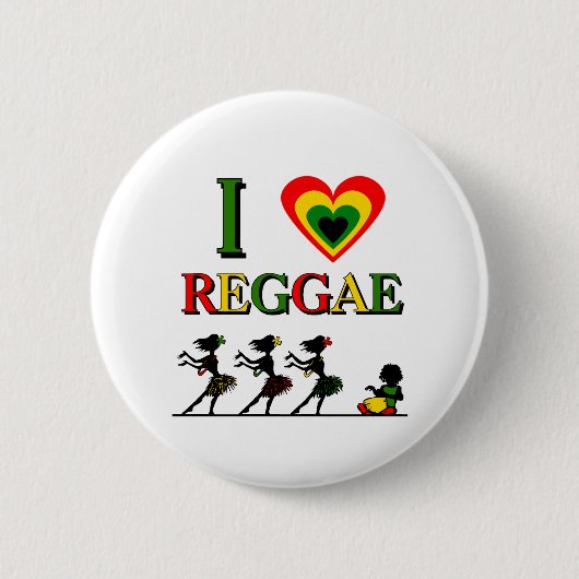 I Love Reggae Ronde Button 5,7 Cm (Voorkant)