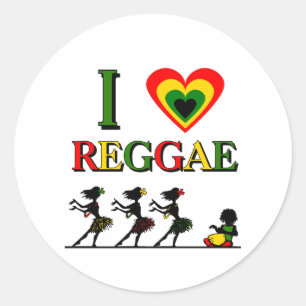 I Love Reggae Ronde Sticker
