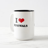 I Love Renewals Tweekleurige Koffiemok (Voorkant links)
