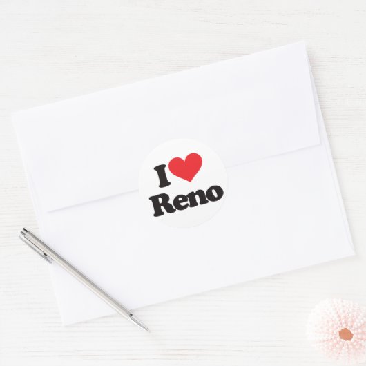 I Love Reno Ronde Sticker (Envelop)