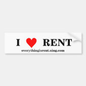 I Love RENT Bumpersticker (Voorkant)