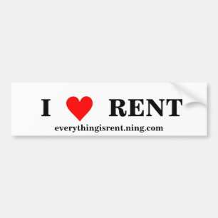 I Love RENT Bumpersticker