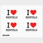 I Love Rentals Rechthoekige Sticker (Vel)