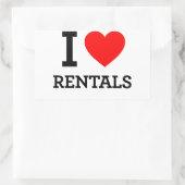 I Love Rentals Rechthoekige Sticker (Tas)