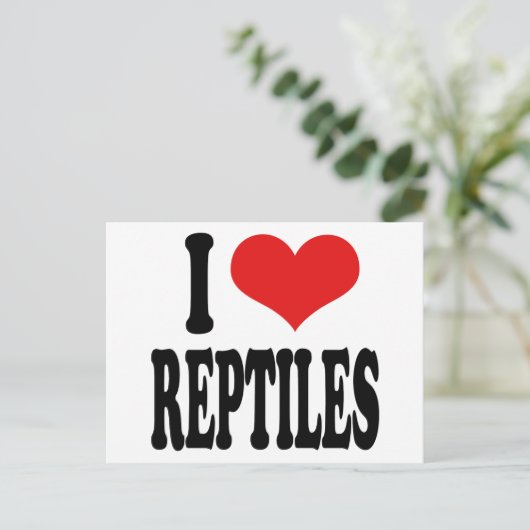 I Love Reptiles Briefkaart (Staand voorkant)