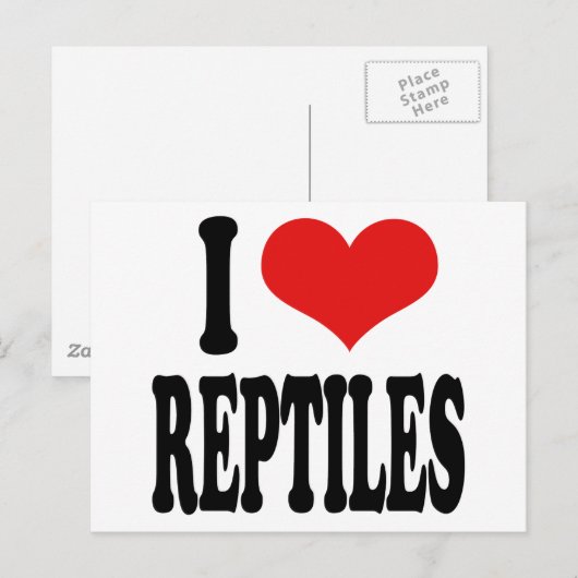 I Love Reptiles Briefkaart (Voorkant / Achterkant)
