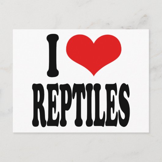 I Love Reptiles Briefkaart (Voorkant)