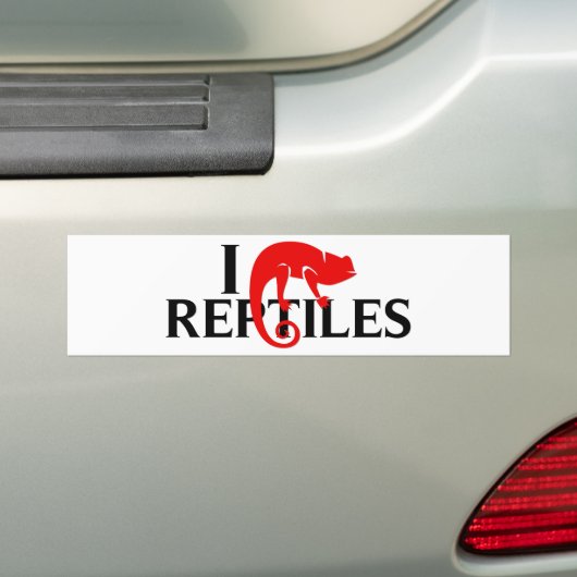 I Love Reptiles Bumpersticker (Op auto)
