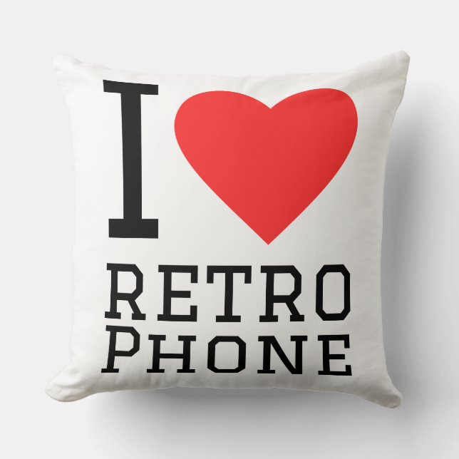 I love retro phone kussen (Voorkant)