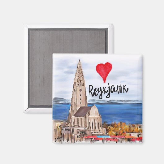 i love Reykjavik Magneet (Voorkant / Achterkant)