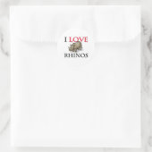 I Love Rhinos Ronde Sticker (Tas)