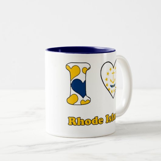 I love Rhode Island Tweekleurige Koffiemok (Voorkant rechts)