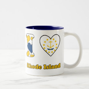 I love Rhode Island Tweekleurige Koffiemok