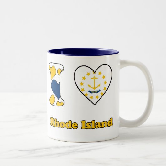 I love Rhode Island Tweekleurige Koffiemok (Rechts)