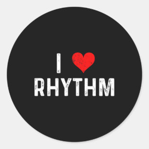 I Love Rhythm - Heart - Distressed - Danser Ronde Sticker