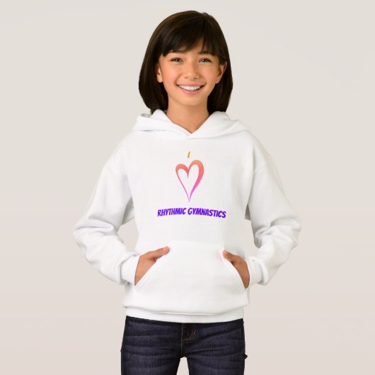 I Love Rhythmic Gymnastics - Kinder Pullover Hoodi (Voorkant volledig)