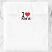 I Love Ribeye Vierkante Sticker (Tas)