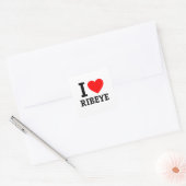 I Love Ribeye Vierkante Sticker (Envelop)