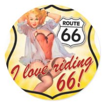 I Love Ridding Route 66 Pin Up Girl