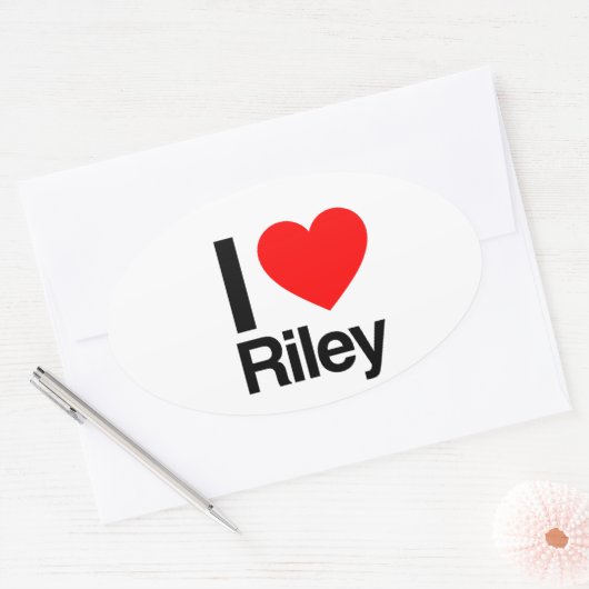 i love riley ovale sticker (Envelop)