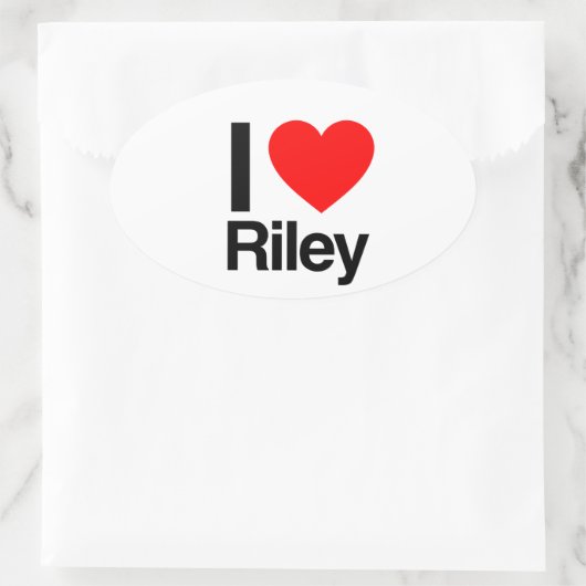 i love riley ovale sticker (Tas)