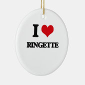 I Love Ringette Keramisch Ornament (Rechts)