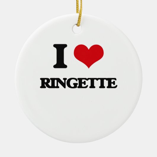 I Love Ringette Keramisch Ornament (Voorkant)