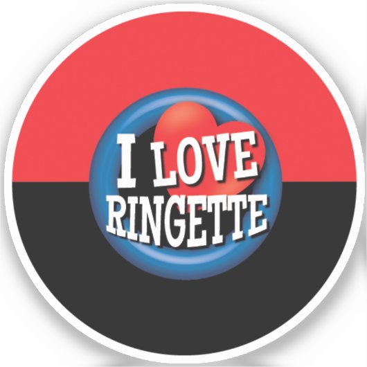'I Love Ringette' Sticker (Voorkant)