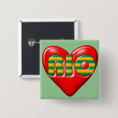 I Love Rio De Janeiro Vierkante Button 5,1 Cm (Voorkant /achterkant)
