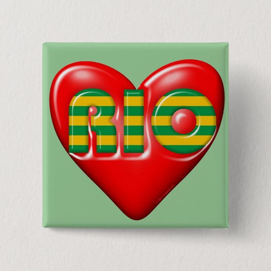 I Love Rio De Janeiro Vierkante Button 5,1 Cm (Voorkant)