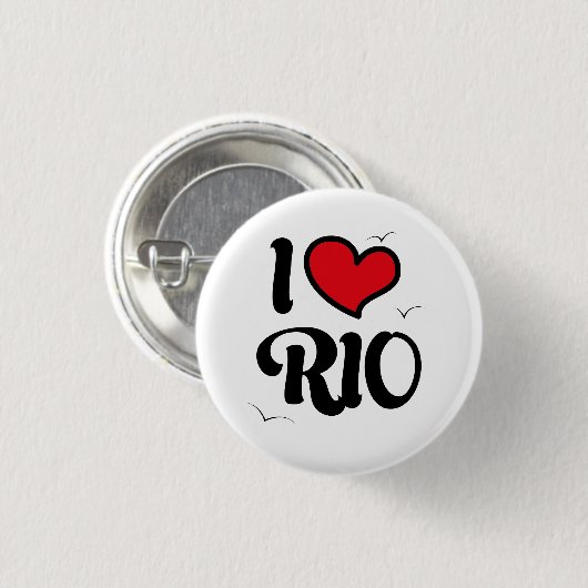 i love rio ronde button 3,2 cm (Voorkant /achterkant)