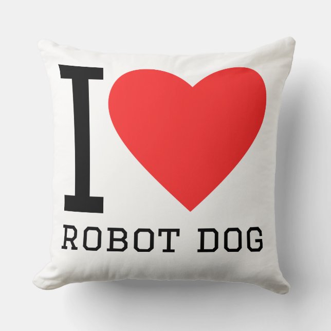 I love robot dog kussen (Voorkant)
