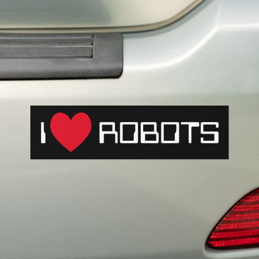I Love Robots Bumpersticker (Op auto)