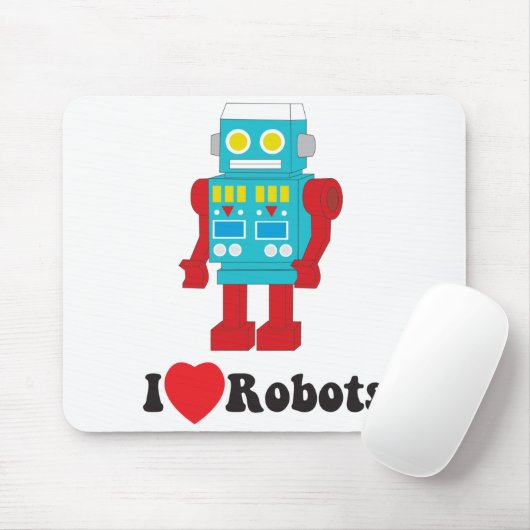 I Love Robots mousepad Muismat (Met muis)