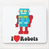 I Love Robots mousepad Muismat (Voorkant)
