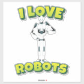 I Love Robots Robotics Sticker (Vel)